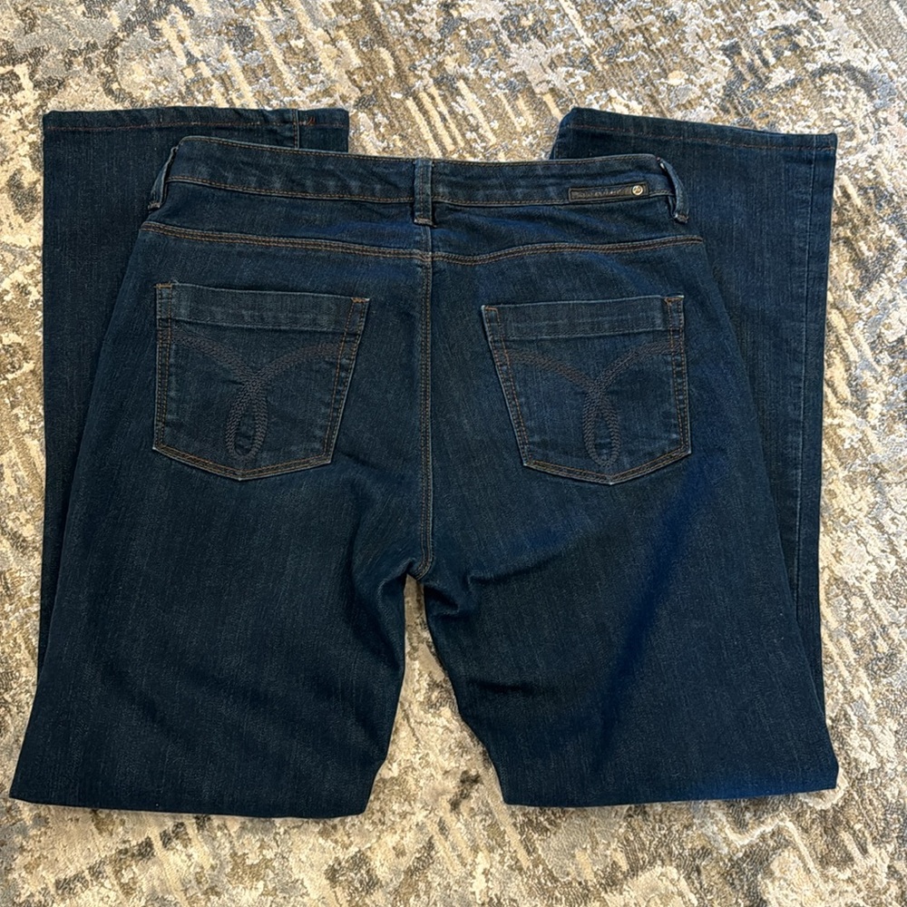 Calvin Klein shape wear dark blue boot cut jeans size 10 - Picture 2 of 9